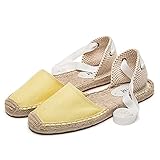 Damen Espadrille Sandalen Fashion Stripe Closed-Toe Knöchelriemen Schnür Slingback Leichte Flache Anti-Rutsch-F