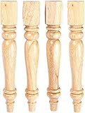 tonchean Tischbeine aus Holz, gedreht, 35,6 cm, Ersatz-Tischbeine, Tischbeine, Couchtischbeine, TV-Beine, 4 Stück