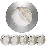 Scandinavian home 6er Set LED Einbaustrahler 60mm - 70mm I Badezimmer geeignet I warmweiß 230V CRI 90 4,8W 450lm 3000K 68mm I Edelstahldesign mit Milchglas I LED Spot Deckeneinb