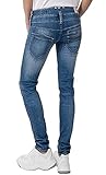 Herrlicher Damen Pitch Slim Organic Denim Jeans, Blue sea L30, W29/L30