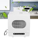 Geschirrspüler, automatisch, tragbar, integrable Geschirrspülmaschine mit starker Reinigung, Waschen von Obst und Gemüse, selbstreinigend, 50 dB, 40 x 40 x 40 cm, Weiß (220 V EU)