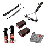 Weber 17895 Reinigungsset Q & Pulse Grills, 6-tlg., bestehend aus Mikrofasertuch, Grillbürste, Reiniger, Schaber, Schwamm und Anti-Haft Spray