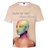 W&TT Herren Damen 3D HD Print Ariana_Grande T-Shirt Sommer Rundhalsausschnitt Kurzarm T-Shirt Unisex,E,XXXL