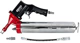 KS Tools 515.3900 Druckluft-Fettpresse mit flexiblem Schlauch und Düse, g