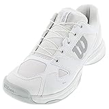 Wilson Jugend/Kinder Tennisschuhe, RUSH PRO JR QL, Weiß/Weiß/Hellblau, 39 EU, Für alle Bodenbeläge, Alle Spielertypen, WRS326220E055