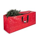 CLLoom Weihnachtsbaum Aufbewahrungstasche Tasche Mit Griffen, Wasserdichter Aufbewahrungsbehälter Für Künstliche Bäume Mit Reißverschluss, Für Bäume Bis Zu 4 Fuß - 8 Fuß (135 * 34 * 68CM,Red)