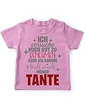 miKalino Baby/Kinder T-Shirt mit Spruch für Jungen Mädchen Unisex Kurzarm Ich versuche Mich gut zu benehmen | handbedruckt in Deutschland | Handmade with Love, Farbe:rosa, Grösse:92-98