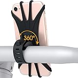 VUP Fahrrad Handyhalterung, Universal 360° Drehbarer Silikon Handyhalter Fahrradlenker Motorrad für 4.0 bis 6.5 Zoll Smartphones Schw