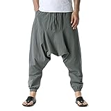 Herren Loose Flyer Pants Large Casual Sports Beam Pants, grau,