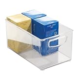 iDesign Cabinet/Kitchen Binz Aufbewahrungsbox, mittelgroßer & tiefer Küchen Organizer aus Kunststoff, durchsichtig