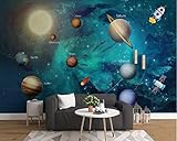 Benutzerdefinierte 3D Wandbilder Tapete Cartoon Weltraum Universum Kindertapete Wohnzimmer Wohnkultur 350cm * 245