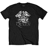 Queen 'Crest Logo Diamante' (Black) T-Shirt (xx-Large)