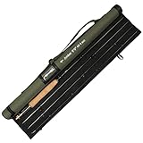 AnglerDream Archer Fliegen Angel 4 Abschnitt 3/4/5/8 WT Fast Action dunkelgrün Fliegenrute Graphit im 10/36T Carbon Fiber Fliegenrute Golden Aluminium-CNC Reel Sitz mit Cordura Tuch Tube, Archer 9044