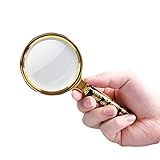 WUYUESUN HD Handlupe mit langem Griff, 10-fache alte Kinder, Lesen, Wartung, Identifikation, tragb