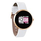 X-WATCH 54035 SIONA COLOR FIT Farb-TFT Damen Smartwatch, Activity Tracker für Android und Apple iOS Pure Polar weiß