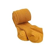 Carolilly Wintersocken für Neugeborene, Mädchen, gerippte Strumpfhose aus Baumwolle, warme Strumpfhosen, elastisch, für Mädchen, gelb, 1-2 J