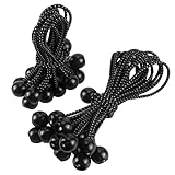 Kviiuo 30 Stück Spanngummi mit Kugel 12cm + 18cm Schwarz und weiß Packungen Gummispanner Ball Bungee Cord Expanderschlingen für Zelte Planenspanner Zeltgummis B