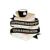 Trendy Fashion Brosche Eine Tasse Tee Eine Reihe von Büchern Kreative Geschmacksleben Brosche Valentinstag Geschenkbuch Band Mode Abzeichen Taschen Kleidung Verzierung Ornamente Ostern Geschenk