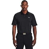 Under Armour Men's Standard Performance Stripe Golf Polo, Black (001)/White, 4X-Larg