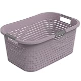 Rotho Country Wäschekorb, Mauve, 40l, (58 x 38,9 x 25,1 cm)