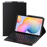 Feitenn Galaxy Tab S6 Lite Tastatur, Tastaturhülle, Laptop Touchpad Sleep/Wake Tablet Cover Stifthalter Ständer Wireless Bluetooth Tastatur für Samsung 10,4 Zoll – Schw