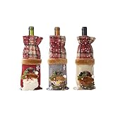 Weihnachten Weinflaschen Taschen Weihnachten Red Wine Taschen Weinzubehör Geschenk Set Wiederverwendbare Wein-Geschenk-Beutel Xmas Festival Party Tisch Dekor Geschenk (Weinflasche Abdeckung 3pcs)