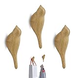 95Street Holz Haken, 3 Vogel Holz Kleiderhaken,Wand Haken,Holzhaken Zum Aufhängen Von Mänteln, Mützen, Schals, Jacken, Kleidung und Kopfhörer im Schlafzimmer, Wohnzimmer, F