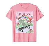 Cottagecore Aesthetic Skateboarding Frosch trinkt Milch T-S