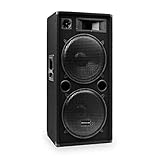 auna Pro PW - passiver PA-Lautsprecher PA-Box, 3-Wege-Bauweise, Piezo-Hochtöner, schwarz, Subwoofer, Belastbarkeit: 750 Watt RMS / 1500 Wmax