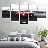5 Stück Drucke Auf Leinwand Gedruckt Malerei Wohnzimmer Wand Kunst Leinwand 125x60cm Lamborghn Forza Horizon 4 Auto Poster Bild XXL Wohnzimmer Wohnkultur Kreatives Geschenk (Gerahmt)