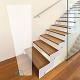 Premium Treppenfolie, Anti-Rutsch Stufenmatten, transparent, für Wendeltreppen (70 x 400 x 220 mm - links gewendelt)