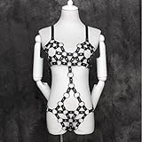 JFNV-Damen Sexy Kunstleder Korsett,Lingerie Dessous Schwule Kleidung Rave Kostüme Für Sex,Schwarz,one S