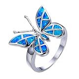 Voberry Schmetterling Ringe Ringe für Damen Damenring, Verlobungsringe Eheringe Trauringe Schmuck Geschenk für Verlobung, Versprechen, Jahrestag Jewelry