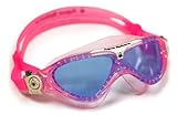 Aqua Sphere Schwimmbrille Vista Kinder Taucherbrille Blaue Gläser, Rosa/Weiß, One S