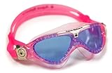 Aqua Sphere Schwimmbrille Vista Kinder Taucherbrille Blaue Gläser, Rosa/Weiß, One S