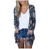 Overdose Damen Merry Christmas Xmas Drucken Cardigan Strickjacken Outwear Mäntel Coat Tops Bluse Mode LangarmshirtCasual Oberteile mit T