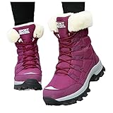 koperras Damen Wasserdicht Warm gefütterte Winterstiefel rutschfeste Schneestiefel Flache Retro Plus Samt Stiefel Boots Sportschuhe Indoor O