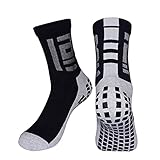 KINNDTGRF Haussocken Herren 1 Paar Unisex-Skisocken Halten Im Winter Warm, Rutschfeste Reitsocken, Verdickte Sportbergsteigen Camping Wandern Snowboardsocken,Schw