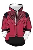 Enhopty Coat Mantel Hoodie mit Kapuze Kapuzenjacke Hooded Kapuzenpulli Sweatshirt Superheld Ten Rings Rot L (Brustumfang 110cm)