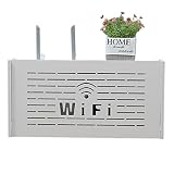 Schweberegale Wandbehang Weiß WiFi Router Regal TV Set-Top Aufbewahrungsbox Router Rack Schutzabdeckung Aufbewahrungsbox Für Wire Board Kabel Organisieren Einfache I