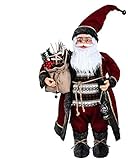 Weihnachtsmann Figurenpuppe 30/45cm Weihnachtsfigur Weihnachtsdeko Weihnachtsschmuck, Roten Robe-Verzierung, Weihnachten für Kinderfamilie und F