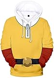 EMLAI Herren Kapuzenpullover ONE Punch Man Motiv 3D Druck Hoodie mit Fleece Halloween Weihnachten Geschenke (XL, E05484-Herotravel)