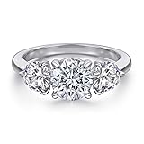 AmDxD Antragsringe S925 Sterling Silber, Ringe 3 Zirkonia, Frauen Schmuck Geschenk für Muttertags Valentinstag Verlobung Geburtstags Weihnachten, Silber, Damen Schmuck, Gr.49 (15.6)