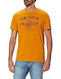 TOM TAILOR Herren Logo T-Shirt, Braun (10680 - Flame Brown), S