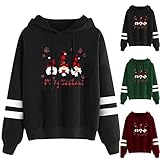GULASISI Weihnachtspullover Damen Sexy Schulterfrei Halfter Weihnachtsmann Druck Langarm Oberteile Herbst Lustige Langarm Christmas Tshirt Top L