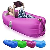 Aotono Aufblasbares Sofa, Luftsofa, Air Lounger mit Kopfteil Luftcouch Exzellenten Liegekomfort Leicht Tragbar Wasserdicht, für Camping Garten Terrasse Strand W