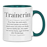 Print Dynastie Tasse Trainerin Definition Geschenk Sport Training Fitness, Farbe:W