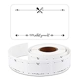 KYONANO 600 Etiketten Selbstklebend, 50X30mm Aufkleber zum Beschriften-100% Selbst Gemacht-Klebeetiketten, Aufkleber Labels für Gläser, Gewürzgläser, Marmeladen, Flaschen, Gefrieretiketten Schwarzweiß