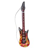 Widmann 04815 - Aufblasbare Rockstargitarre mit Flammen, Länge circa 105 cm, Instrument, Luftgitarre, Mottoparty,