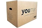 Youmar Solutions - 6 Pappkartons (Größe L) DOPPELKANAL mit Griffen - Besonders widerstandsfähig - 500 x 300 x 300 mm Gewicht 600 g / m2 - Kombinieren Sie Größen (M / L / XL)